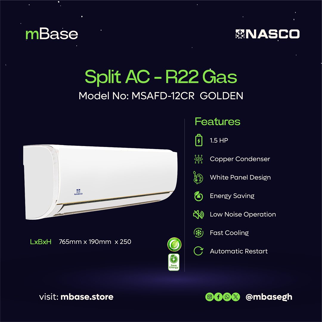 NASCO-1.5HP-GOLDEN-SPLIT-AIR-CONDITIONER-MSAFD-12CR-GOLDEN