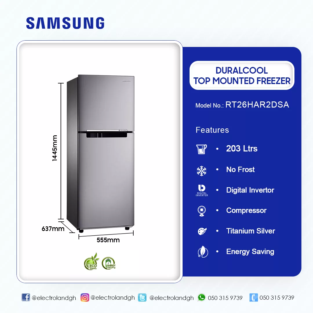 SAMSUNG-DURACOOL-203LTR-TOP-MOUNT-FRIDGE-RT26HAR2DSA